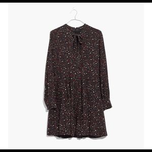 Madewell Balsam Tie Neck dress in Starry Night